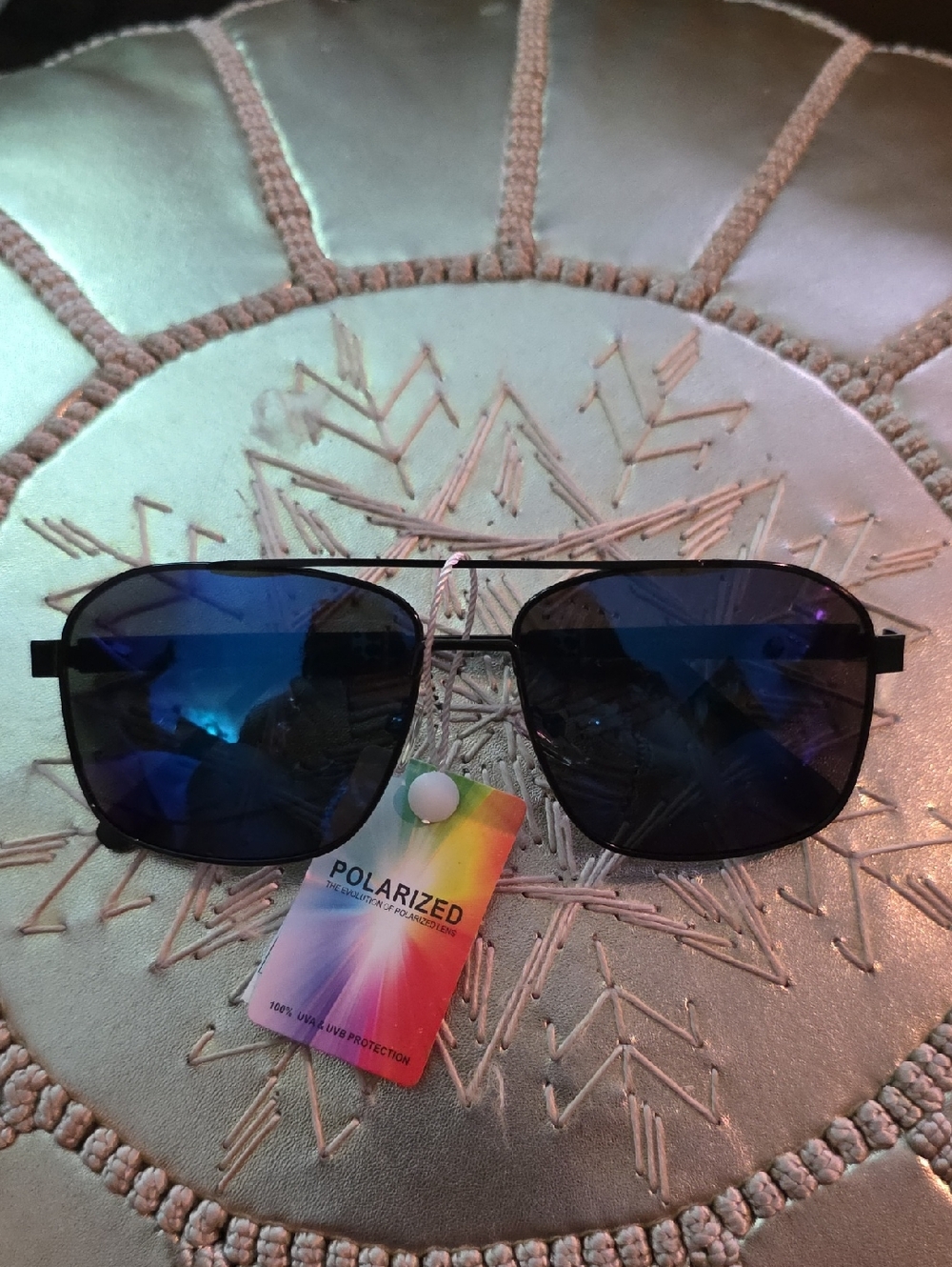 Polarized Blue Lens Men's Sunglasses - Black Frame